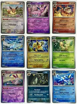 Prismatic Evolutions Complete 9 Card Eeveelution Poke Ball Holo Set Pokemon TCG - Image 1