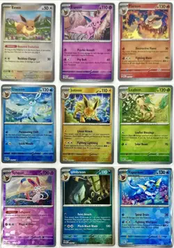 Prismatic Evolutions Complete 9 Card Eeveelution Poke Ball Holo Set Pokemon TCG - Image 2