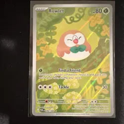 Rowlet 090/088 POR Full Art Holo Rare Basic Grass Pokemon TCG Card - Image 1