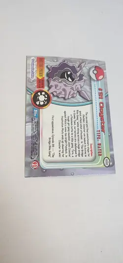 Topps Pokemon Cloyster #91 2000 TV Animation Edition Holo Foil Blue Logo - Image 4