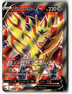 Zamazenta V ⭐ 196/202 Holo Rare Ultra Sword & Shield 2020 Pokemon NM - Image 1