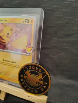 30th Anniversary Stamped Pikachu 051/162 with Challenge Coin! Pokemon TCG - Image 3