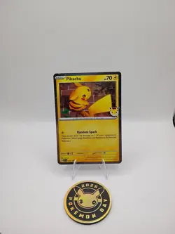 Pikachu PROMO STAMPED 30TH ANNIVERSARY 2026 POKEMON DAY + COIN Cosmos 051/162 - Image 1