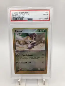 Nuzleaf PSA 10 MINT Pokemon ex Sandstorm 48/100 Nuzleaf Reverse Holo - Image 3