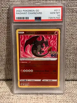 2022 Pokemon GO TCG - #011 RADIANT CHARIZARD - PSA 10 GEM MINT - Image 1