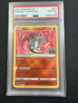Pokemon Go Holo Radiant Charizard #011/078 PSA 10 Gem Mint Card 2022 - Image 1
