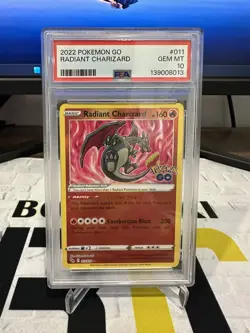2022 POKEMON GO #011 RADIANT CHARIZARD PSA 10 - Image 1