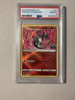 2022 Pokemon Go Radiant Charizard Rare Holo #011 PSA 10 - Image 1