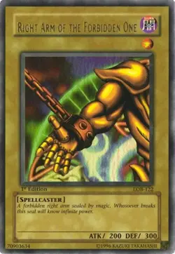 Right Arm of the Forbidden One LOB-122 - Ultra Rare - Lightly Played Unlimited Y - Image 1
