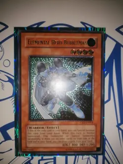 YU-GI-OH Elemental Hero Bubbleman Unlimited Euro Print Light Play - Image 1