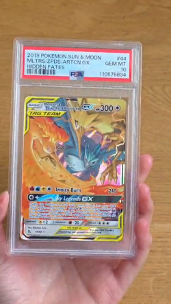 Pokemon TCG Hidden Fates Moltres & Zapdos & Articuno GX 44/68 PSA 10 Gem Mint - Image 2