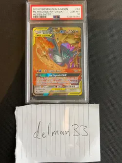 PSA 10 Moltres & Zapdos Articuno GX Tag Team 44/68 Pokemon Card Hidden Fates . - Image 3
