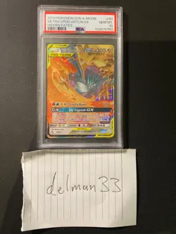 PSA 10 Moltres & Zapdos Articuno GX Tag Team 44/68 Pokemon Card Hidden Fates - Image 3