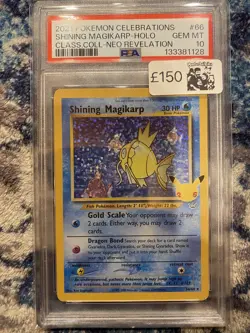 Shining Magikarp 66/64 Pokemon Celebrations 25th anniversary PSA 10 - Image 1