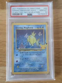 Pokemon TCG Shining Magikarp Celebrations PSA 10 GEM MINT 66/64 - Image 1