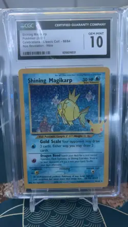 CGC 10 - Shining Magikarp 66/64 Celebrations Classic Collection Pokemon Gem Mint - Image 1