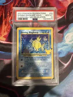 PSA 10 Shining Magikarp 66/64 Celebrations Classic Collection Pokemon TCG - Image 1