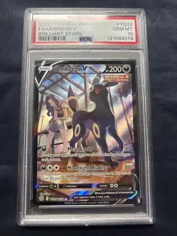 2022 Pokemon SWSH BRILLIANT STARS #TG22 FULL ART/UMBREON V PSA 10 Gem G251117 - Image 1
