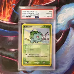 Pokemon TCG Bulbasaur 45/100 Crystal Guardians Reverse Holo PSA 8 English - Image 1