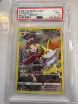 2022 Pokemon Silver Tempest Braixen TG01/TG30 PSA 9 - Image 1