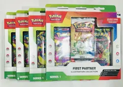 (4) FIRST PARTNER ‘Series 1’ Illustration Collection Box Lot~Pokemon New/Sealed - Image 1