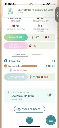 Pokemon Go Legendary Groudon ( Normal ) ( Reduced) - Image 2