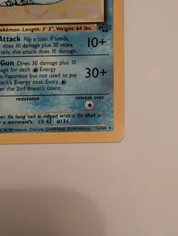 Pokemon TCG Vaporeon Jungle 12/64 Holo Unlimited Holo Rare - Image 4