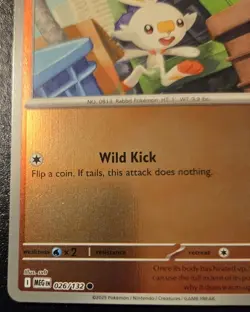 Scorbunny 026/132 Reverse Holo Common Mega Evolution Pokemon TCG - Image 4