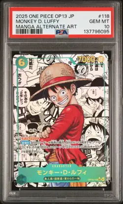 2025 ONE PIECE JPN OP13-CARRYING ON HIS WILL #118 MONKEY D. LUFFY PSA 10 - Image 1
