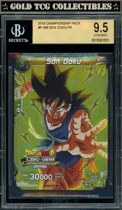 BGS 9.5 ⭐ Son Goku 2018 Championship Promo Super Card DBS DBZ Z Heroes - Image 1