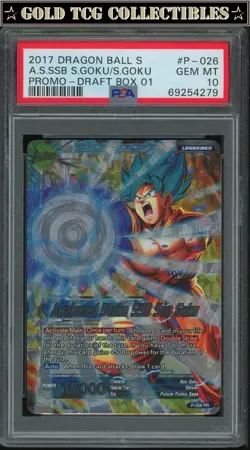 PSA 10 ⭐ SSB Son Goku Awakened Strike Draft Promo Card Super DBS Z DBZ Heroes - Image 1