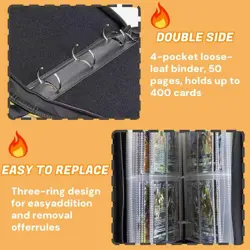 Card Book Holder BinderAlbum Collection Pokemon 400 TradingTCG Card Case - Image 4