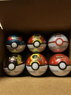 POKEMON TCG Poke Ball Tin Set of 6 (New & Sealed) 18 Packs Total - Image 1
