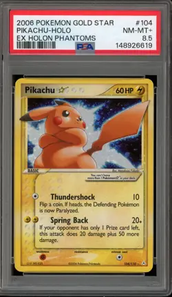 Pokemon Pikachu Gold Star EX Holon Phantoms Holo Ultra Rare #104 PSA 8.5 - Image 1