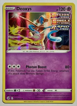Deoxys 120/264 (NM) Holo rare Sword & Shield: Fusion Strike 2021 Pokemon Card - Image 1