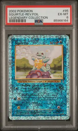 2002 POKEMON LEGENDARY COLLECTION #95 SQUIRTLE-REV.FOIL PSA 6 - Image 1
