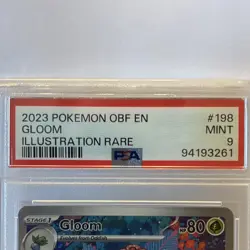 2023 Pokemon Gloom illustration rare holo 198/197 SV03 Obsidian Flames PSA 9 - Image 5