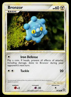 Bronzor 58/102 Common HGSS Triumphant Pokemon Lightly Played - Image 1