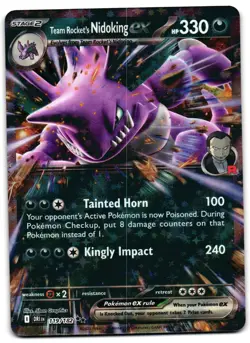 Team Rocket's Nidoking ex 119/182 - 🌊 Destined Rivals Pokemon TCG 🖤 - LP - Image 1