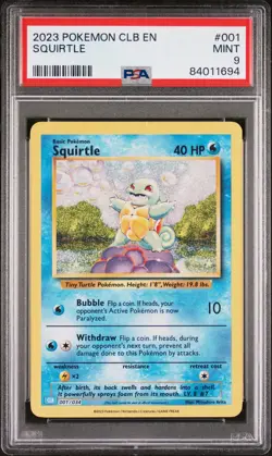 2023 POKEMON CLB-TCG CLASSIC BLASTOISE & SUICUNE ex DECK #001 SQUIRTLE PSA 9 - Image 1