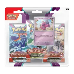 Pokemon TCG Paldea Evolved x9 3Pack Blister Bundle Tinkatink x4 Varoom x5 (27 p) - Image 1