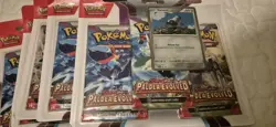 Pokemon TCG Paldea Evolved x9 3Pack Blister Bundle Tinkatink x4 Varoom x5 (27 p) - Image 4