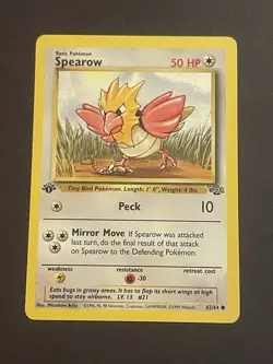 1st Edition Pokemon TCG Jungle Set Sparrow 62/64 Common NM - Image 2