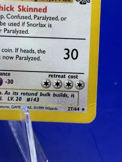 Snorlax Rare Vintage Pokemon Jungle 27/64 LP - Image 2