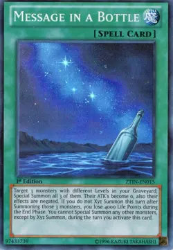 Yu-Gi-Oh! Message in a Bottle 1st Ed. ZTIN-EN015 Super Rare LP x1 - Image 1