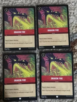 4x Disney Lorcana - Dragon Fire #139 x4 Pull To Sleeve Mint - Image 2