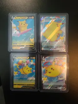 Surfing Pikachu & Flying Pikachu V & Vmax 4 Card Set Pokemon TCG Celebrations NM - Image 1