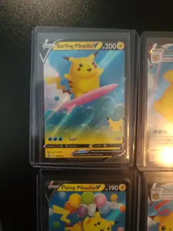 Surfing Pikachu & Flying Pikachu V & Vmax 4 Card Set Pokemon TCG Celebrations NM - Image 2