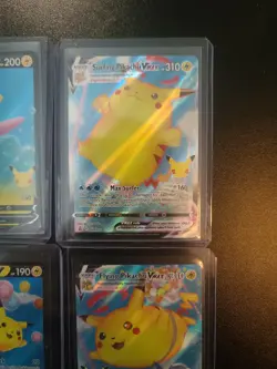 Surfing Pikachu & Flying Pikachu V & Vmax 4 Card Set Pokemon TCG Celebrations NM - Image 3