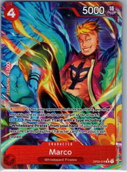 Marco (Alt Art) OP02-018 English PRB01 - One Piece Card - NM - Image 1